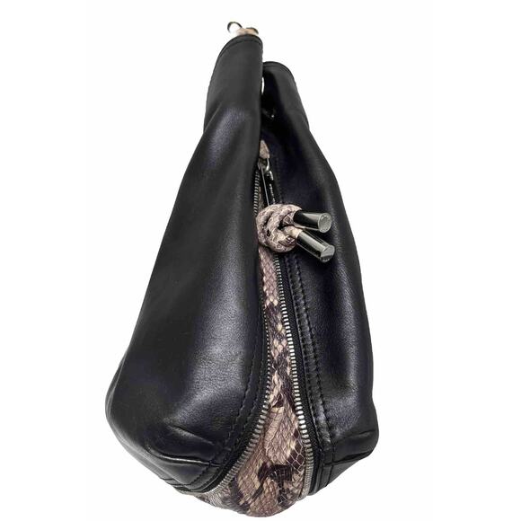 EUC MICHAEL KORS Black Leather Snake Print Bag Purse - Picture 4 of 6